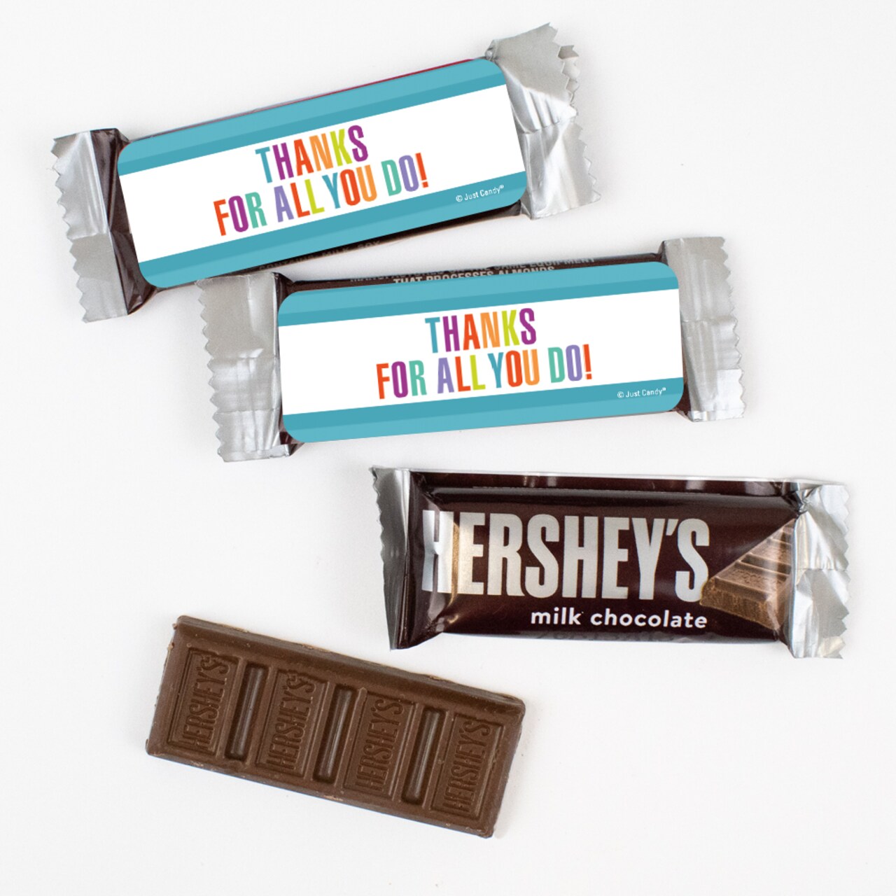 44 Pcs Bulk Thank You Candy Hershey's Snack Size Chocolate Bar Employee Appreciation (19.8 oz, Approx. 44 Pcs)